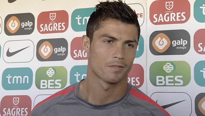 It's all in the eyes . . . Cristiano Ronaldo would love to return to Manchester United