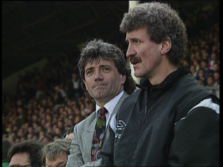 Kevin Keegan pictured here with right hand man Terry McDermott experienced a meltdown live on Sky Sports in his mindgames with Sir Alex Ferguson. An famous episode featured in the DVD Keegan's Kingdom.