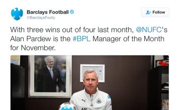 Alan Pardew manager of the month