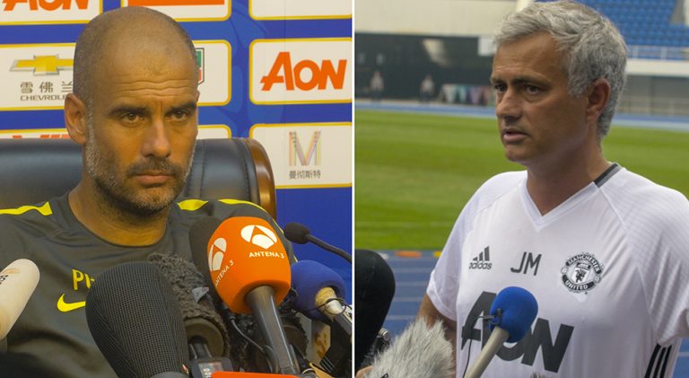 Guardiola v Mourinho. Photograph copyright: John Gubba