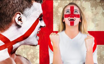 England fans celebration - photoshop montage
