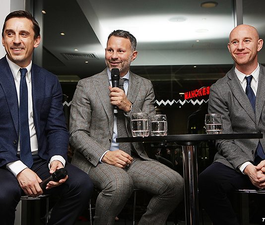 Gary Neville, Ryan Giggs and Nicky Butt at the Malta 60 Years Gala Dinner at Hotel Football